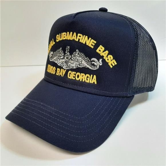US Navy Naval Submarine Base Kings Bay Georgia Baseball Cap Mesh Snapback Hat - Picture 2 of 6
